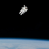 astronaught floating in space
